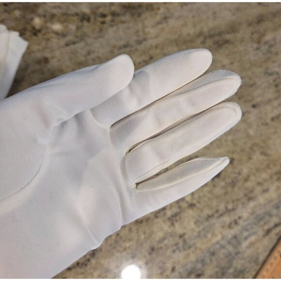Vintage Womens Size M white Nylon Formal 22" Long Opera Gloves *missing buttons* - Picture 16 of 16